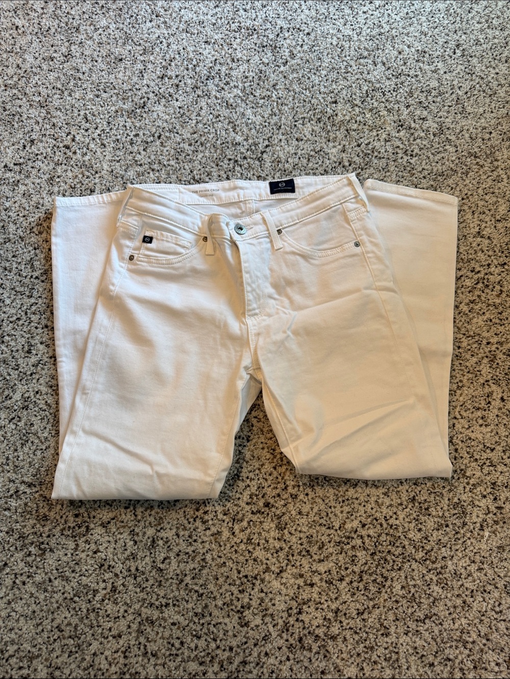 Ag Adriano Goldschmied White Cropped Pima Jeans. size 26. Very soft.